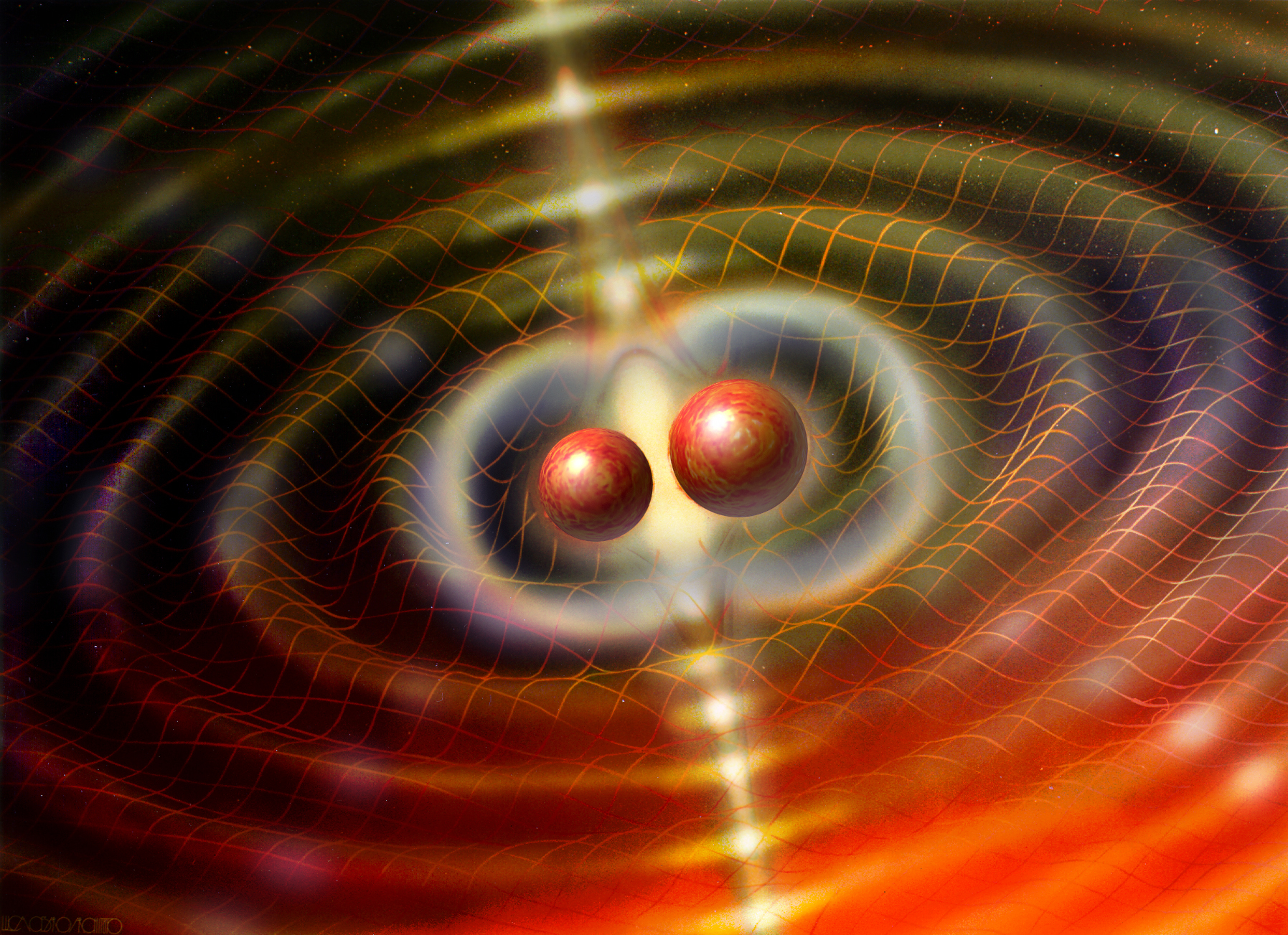 immagine artistica di onde gravitazionali