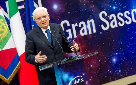 Il presidente della Repubblica Sergio Mattarella in visita ai LNGS