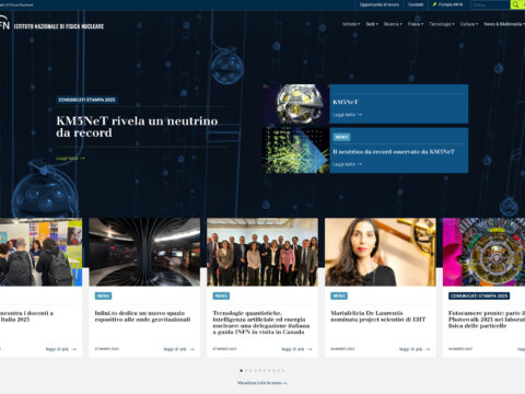 Homepage del nuovo sito Infn