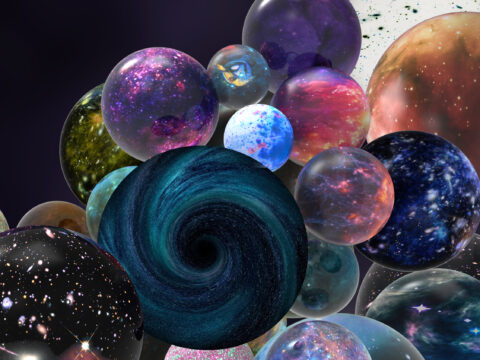 Rappresentazione artistica del multiverso INFN - 1 aprile 2025