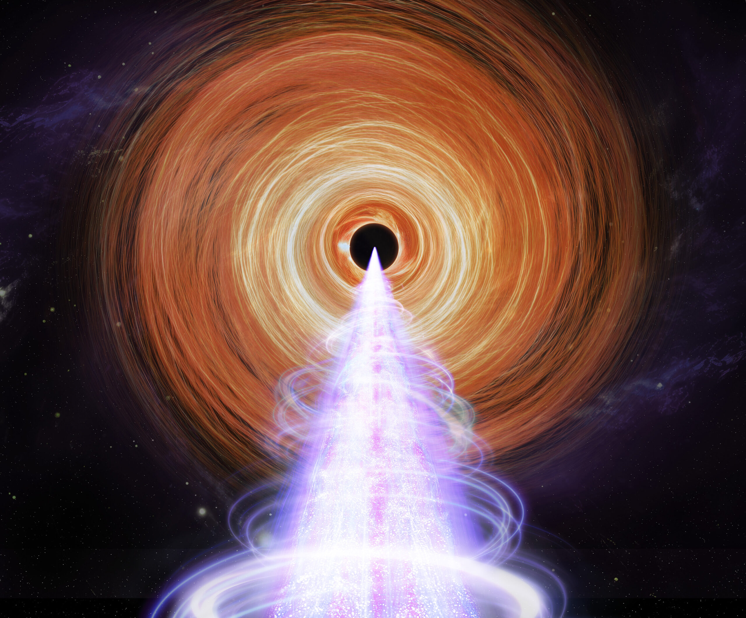 Rappresentazione del blazar BL Lacertae ©NASA
