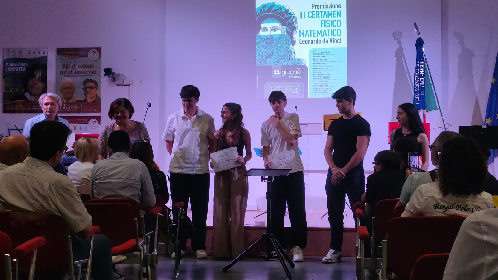 Premiazione del Certamen fisico-matematico realizzato in collaborazione tra l'INFN e il Liceo Leonardo da Vinci di Maglie