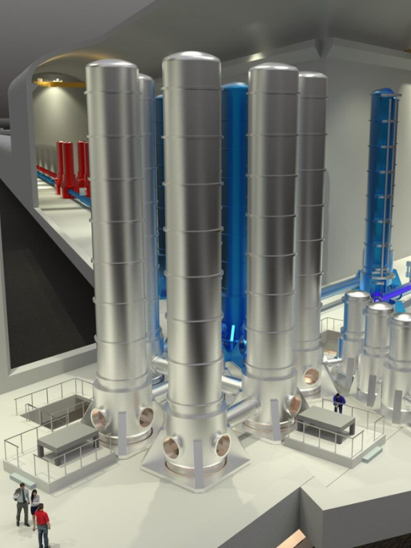 Graphic reconstruction of a detail of the future underground infrastructure of the Einstein Telescope