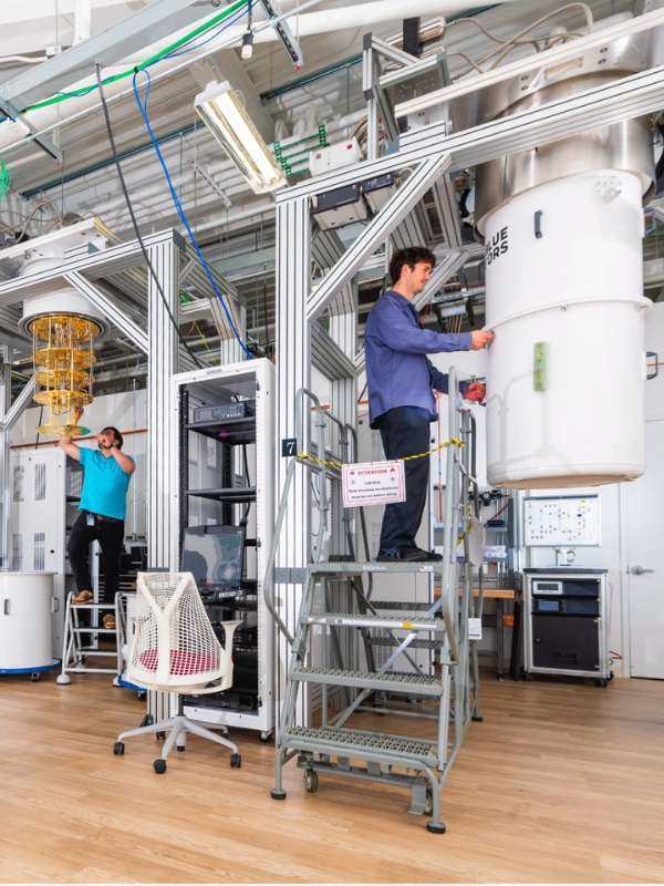 Researchers collaborating on the development of quantum technologies at the SQMS Quantum Garage, one of the quantum research facilities developed by the Centre. ©Ryan Postel, Fermilab