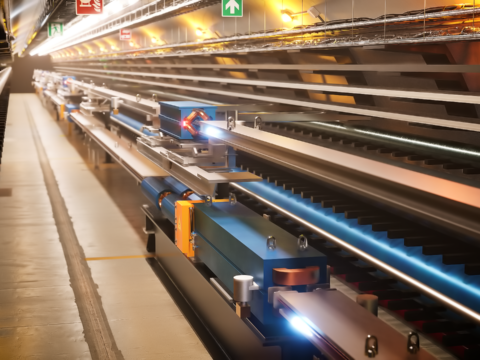 Rappresentazione artistica del tunnel per il Future Circular Collider (immagine: PIXELRISE)