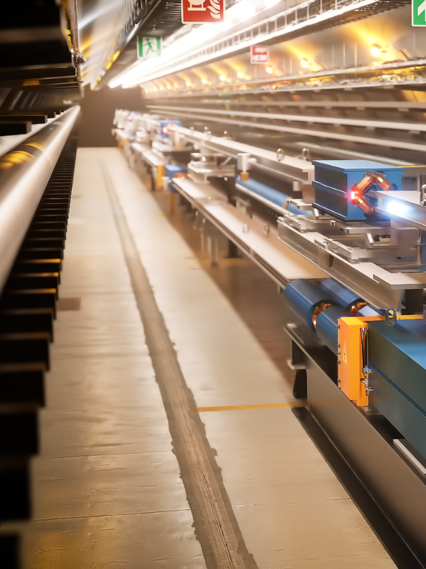 Rappresentazione artistica del tunnel per il Future Circular Collider (immagine: PIXELRISE)