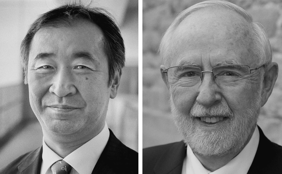 Takaaki Kajita and Arthur McDonald ©Peter Badge/Typos1/Lindau Nobel Laureate Meetings