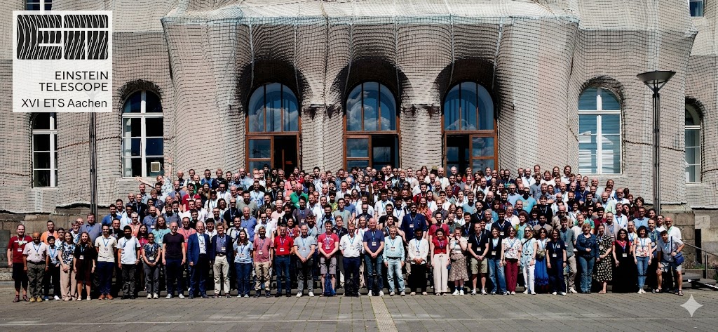 Foto di gruppo al XVI Simposio di Einstein Telescope, che si è tenuto ad Achen, Germania, dal 15 al 19 maggio 2026