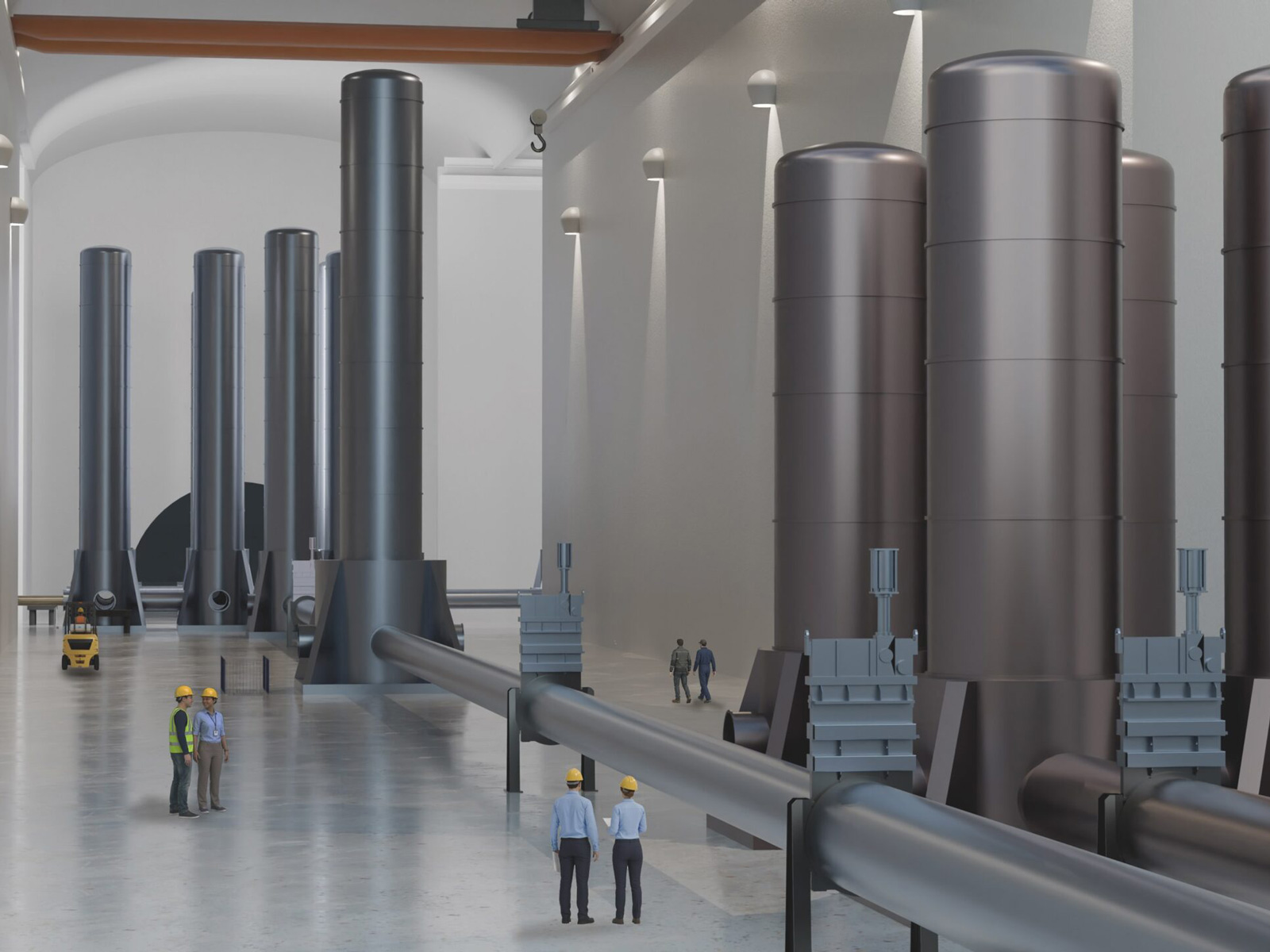 Rendering dell'infrastruttura di ET (©INFN)