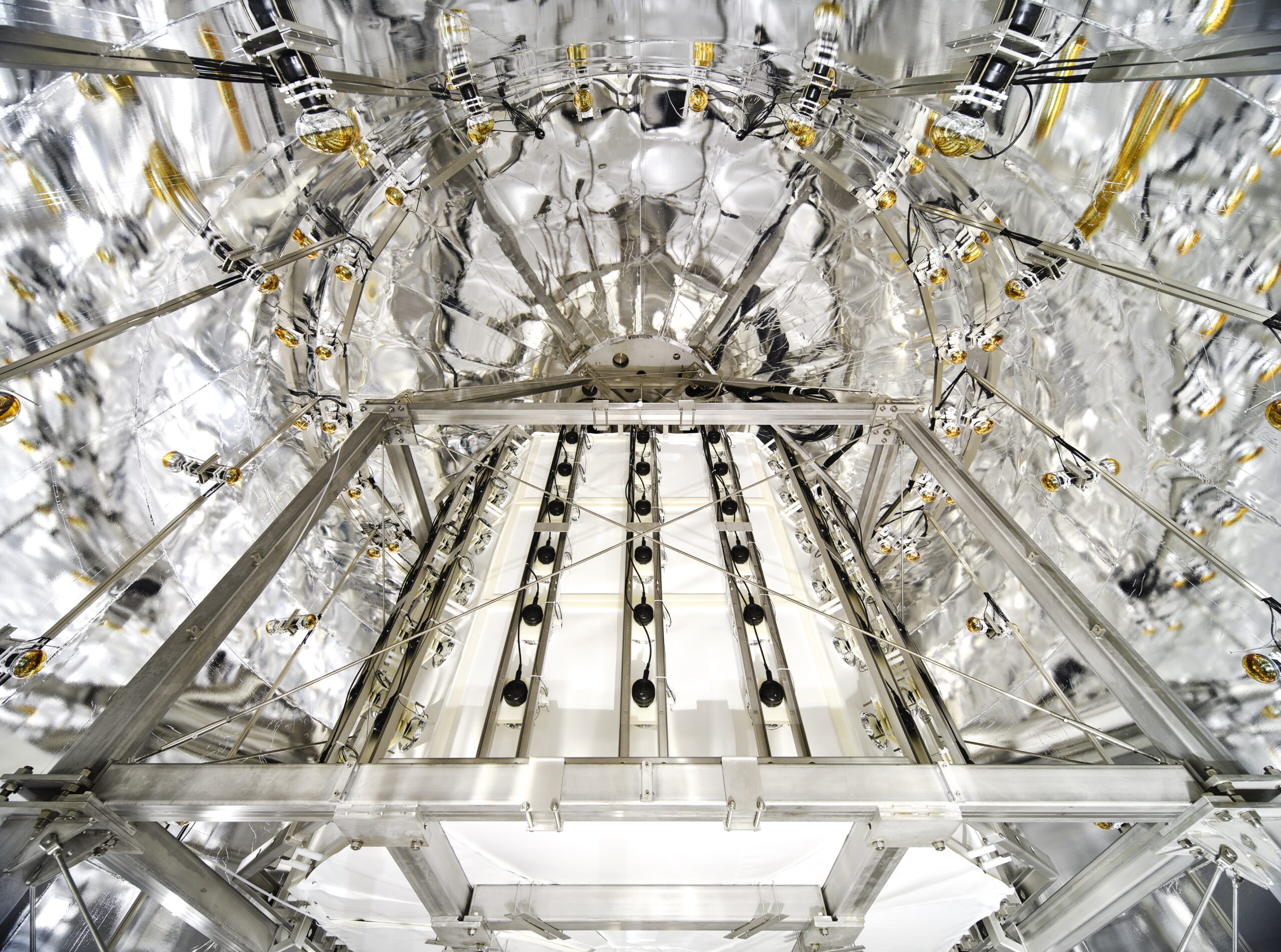 L'interno del serbatoio dell'acqua di XENONnT ©XENON Collaboration